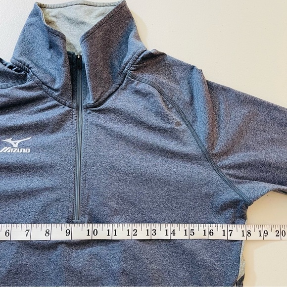Mizuno Performance quarter Zip Lightweight Top Size Small Blue/Gray Pocket - Picture 8 of 10